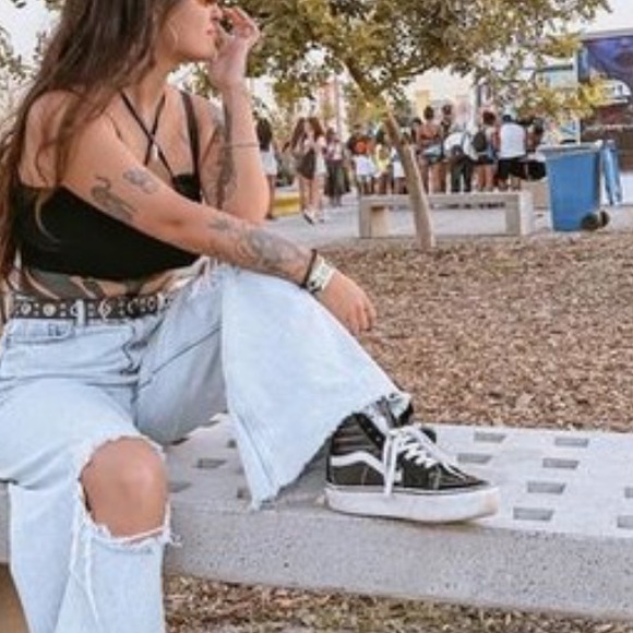 •VANS•THE LEGENDARY HIGH-TOP BLACK/WHITE OLD SKOOL SNEAKER SIZE 5Y=6.5-7/WOMENS - Picture 2 of 10